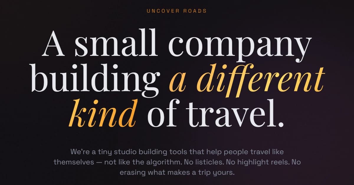 Uncover Roads